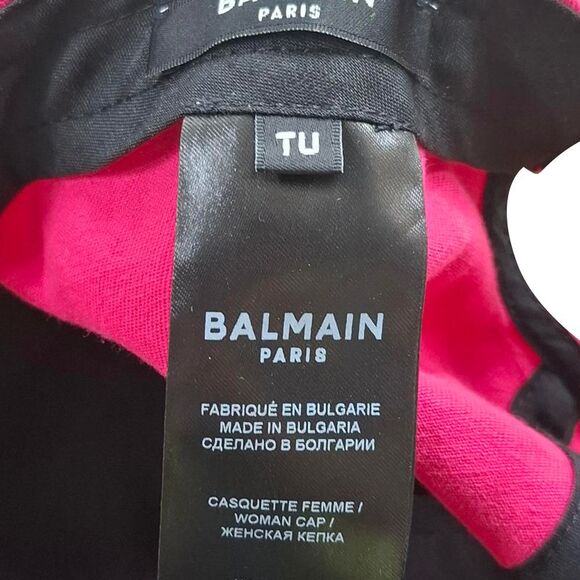 Balmain Logo-Embroidered Baseball Cap in Pink Cotton - Picture 5 of 5